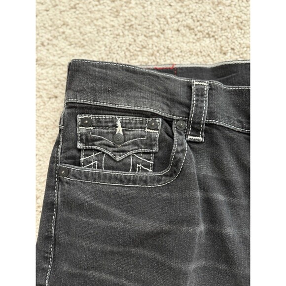 True Religion Men’s World Tour Slim Straight Jeans Flap Pocket Cotton Size 34 - Picture 4 of 11